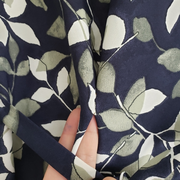 Vintage David Alexander Plant Print Mini Dress Medium Navy Green - Picture 6 of 6